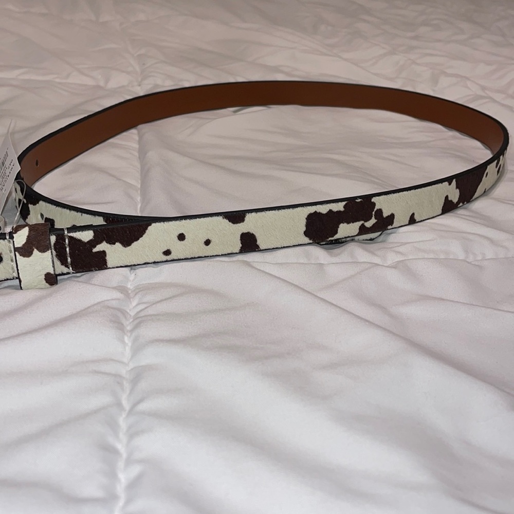 Cow print belt